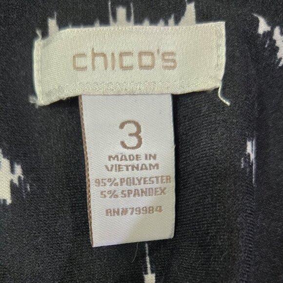 Chico's Black Red White Abstract Animal Print Cap Sleeve Sheath Dress Party - Picture 7 of 7